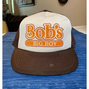 Vintage Bob’s Big Boy Employee Strapback Hat Cap Used Brown Mesh 66B